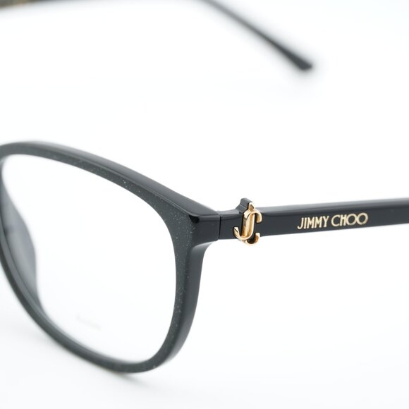 Jimmy Choo JC308 0DXF 00 Eyeglasses Shiny Black/Gold 54mm Square Frame - Picture 8 of 11